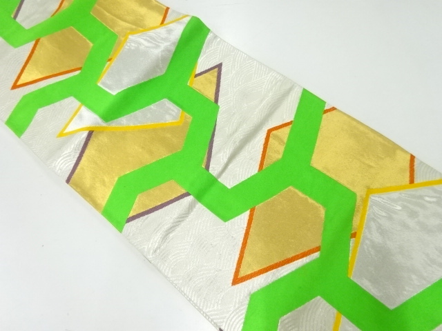 アンティーク　抽象模様織出し袋帯（材料）